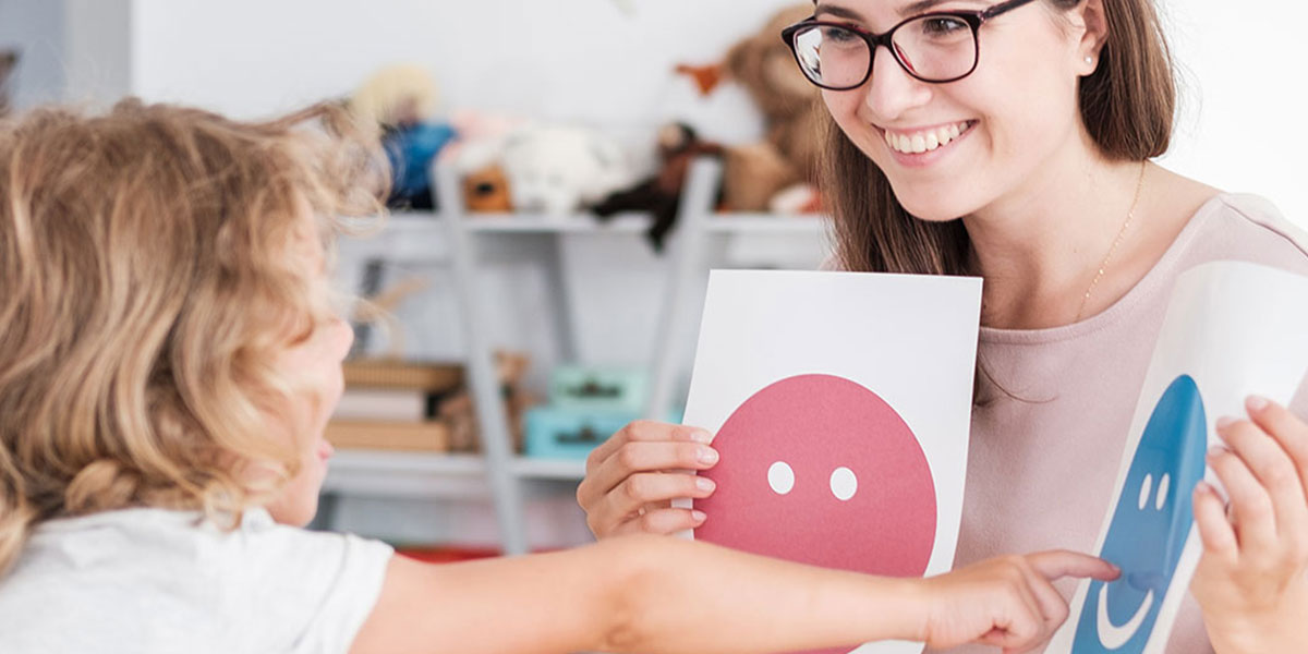 a Pediatric Therapist working with a child.